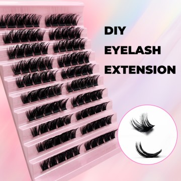 Mink Cluster Eyelash Extensions 100 Pcs Fluffy Soft DIY Individual Lashes Segmented Natural Long Self Adhesive Make Up Cilias