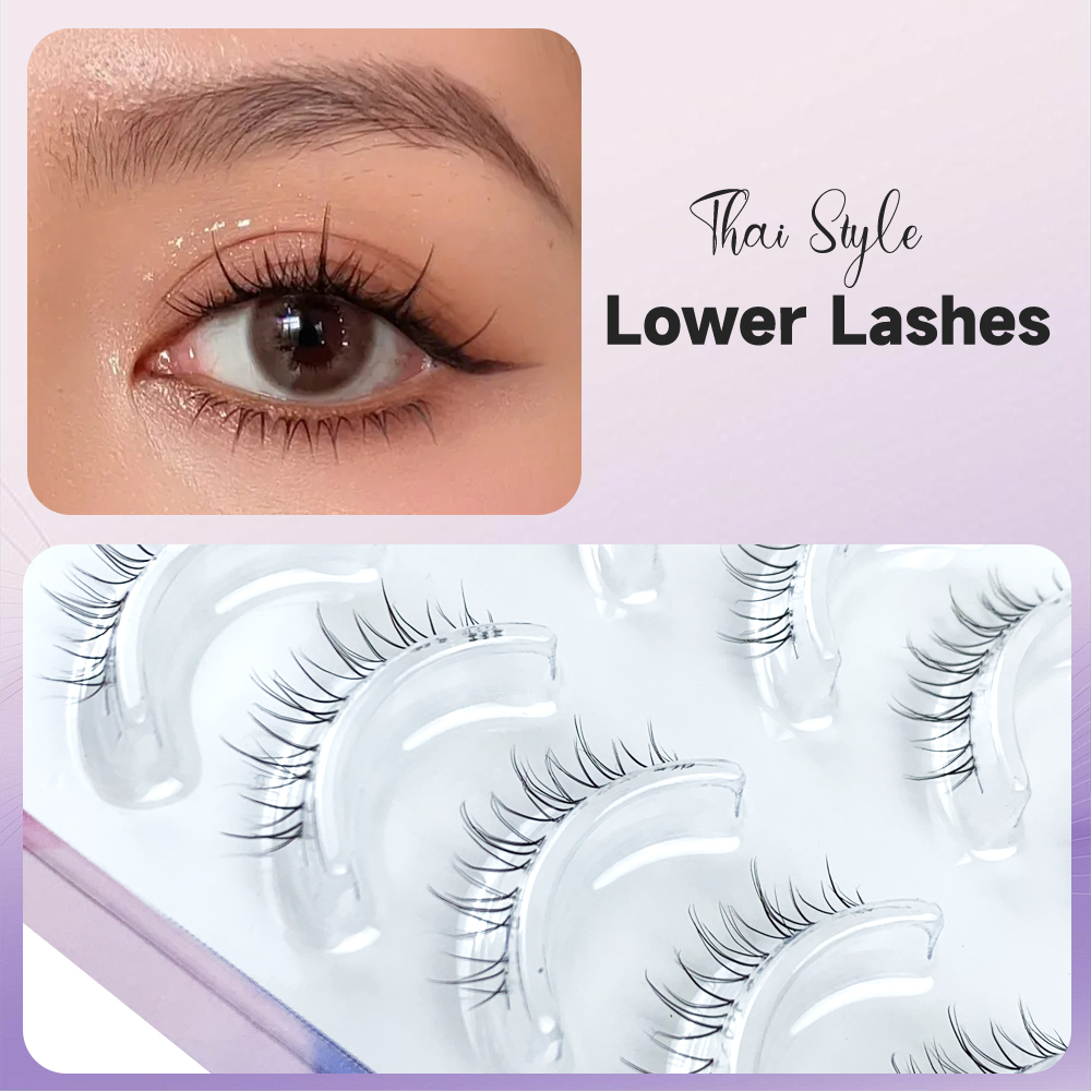 Transparent Band Natural Long False Lower Eyelashes – Reusable Korean Girl Group Makeup Tool (7)