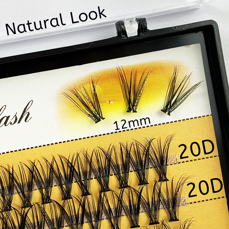 Cluster Lashes Free Shipping Individual Lashes Extensions 60 Clusters Wholesale 100% Human Fluffy 20D 12MM Segmented Make Up (9)