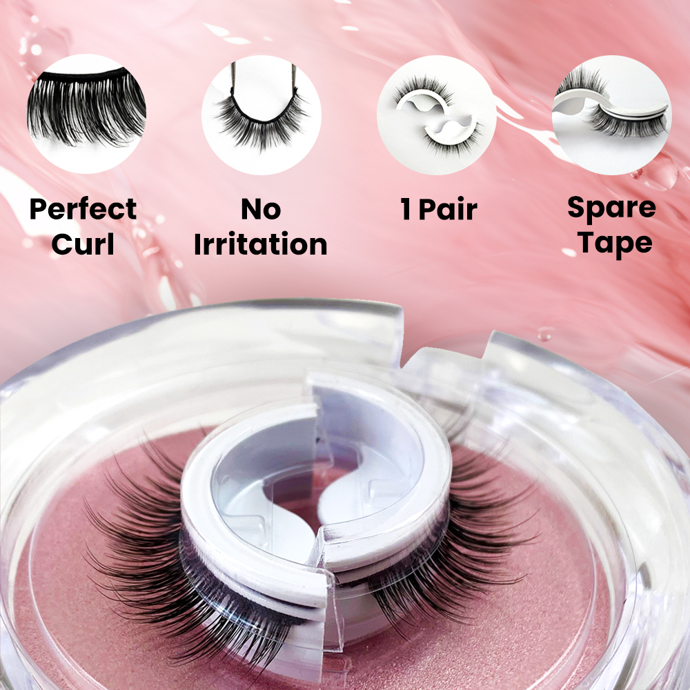 Self-Adhesive Reusable False Eyelashes – Natural Long, Glue-Free & Waterproof (10 Pairs) (3)