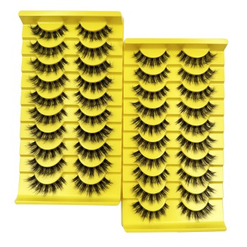 10 Pairs Mink Eyelashes – Fluffy, Wispy & Dramatic Volume Lashes with Invisible Band