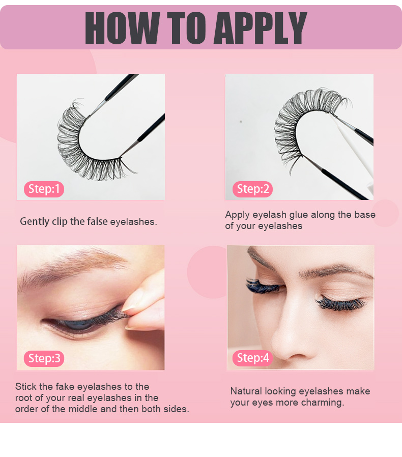 Russian Full Strip Volume Fake Eyelashes – DD Curl, 10 Pairs, Mink 3D False Eyelashes (9mm-15mm, Reusable, Thick Style) (10)