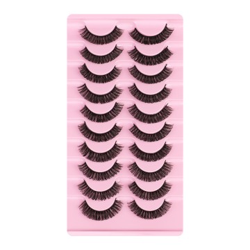 Russian Strip Lashes Fluffy Mink – 10 Pairs of 3D Volume Handmade Fake Eyelashes