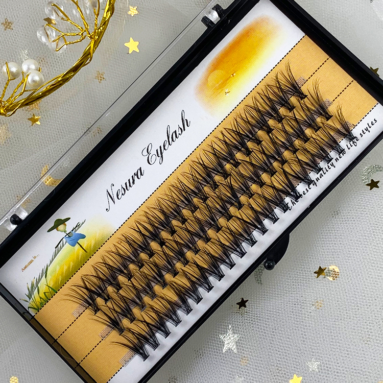 Cluster Lashes Free Shipping Individual Lashes Extensions 60 Clusters Wholesale 100% Human Fluffy 20D 12MM Segmented Make Up (3)