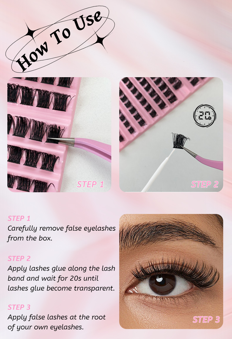 DIY Cluster Eyelash Extensions Mixed  (4)
