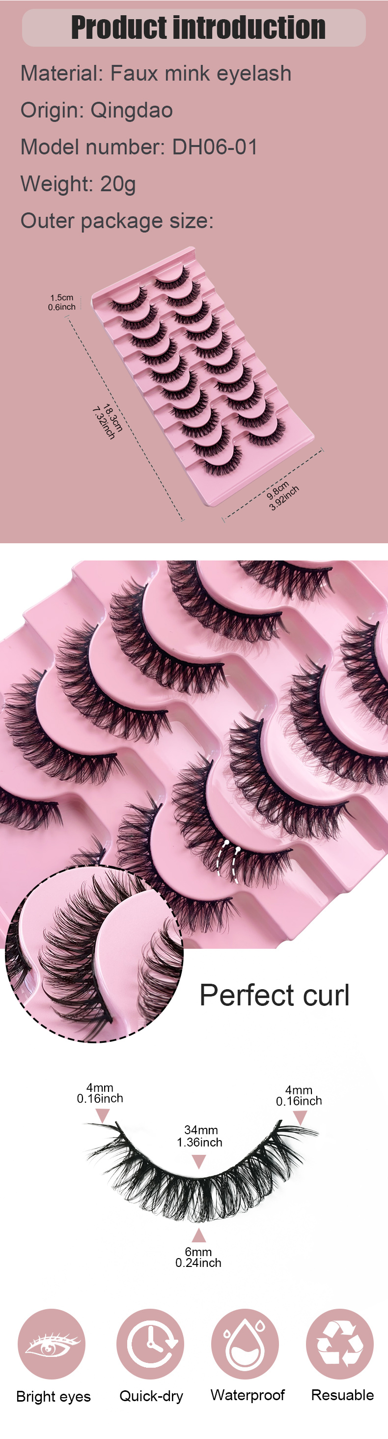 Russian Strip Eyelashes Dramatic False Faux Cils Makeup Wholesale 10 Pairs Fake Eyelash Extension For Make Up Maquiagem (22)