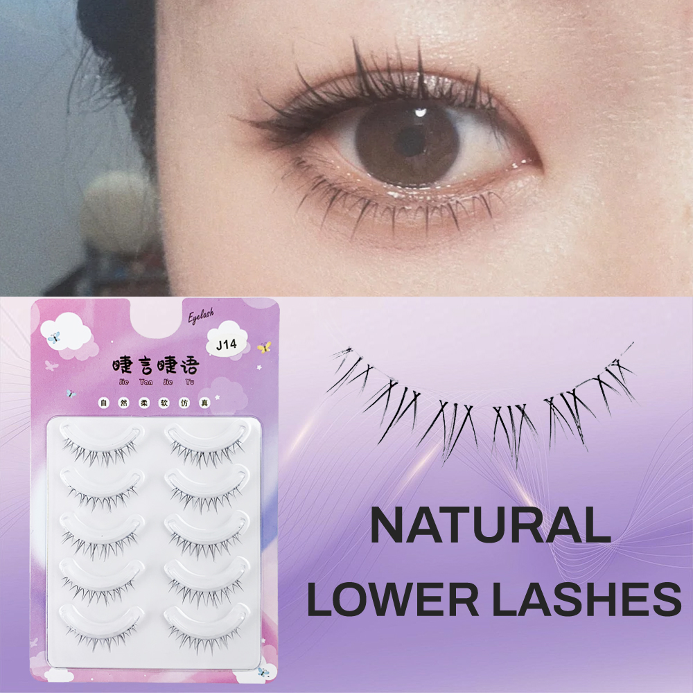 Transparent Band Natural Long False Lower Eyelashes – Reusable Korean Girl Group Makeup Tool (3)