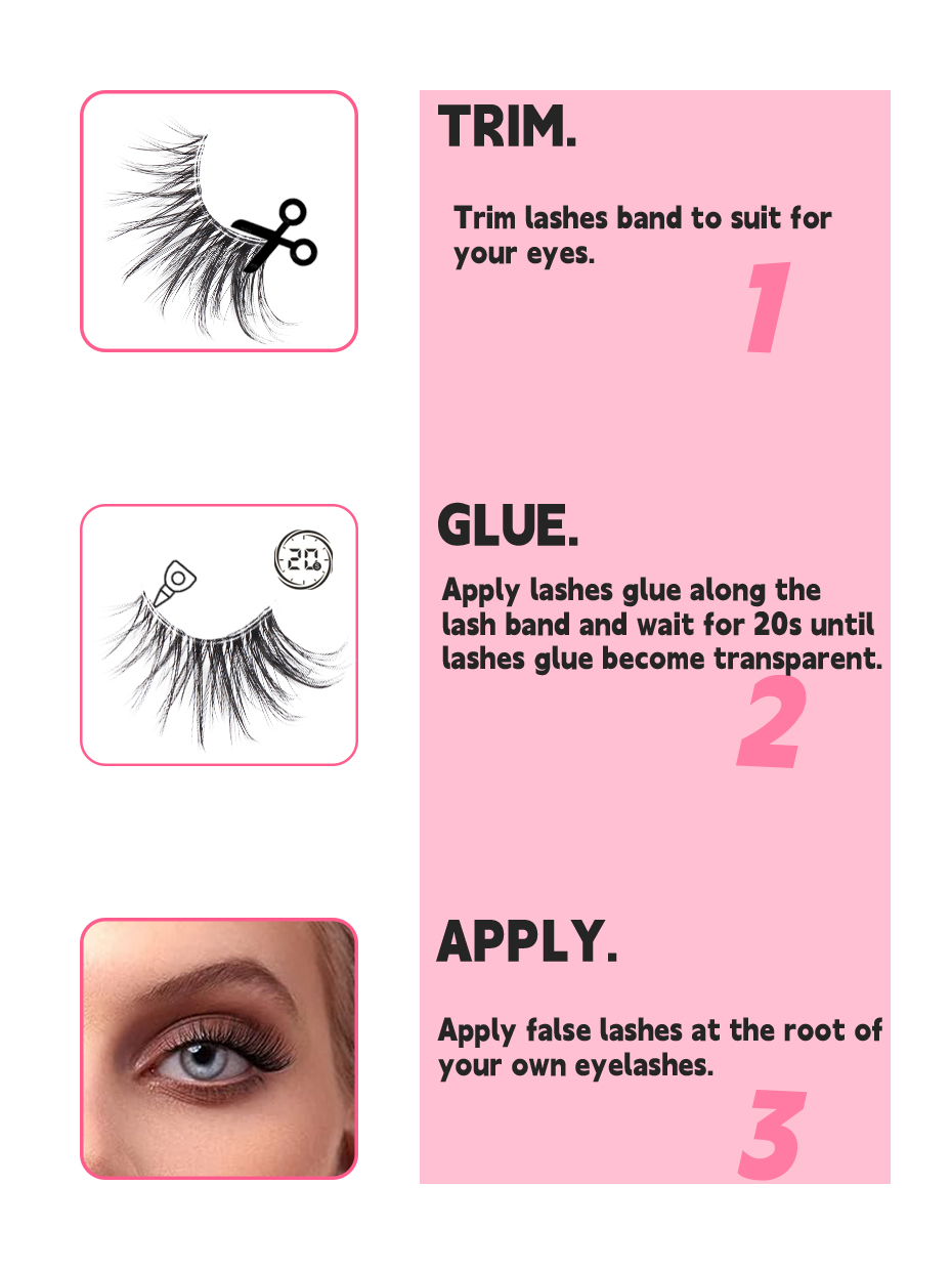 Half Lashes Mink Cat Natural Fake Eyelashes (7 Pairs) - 3D Wispy Faux Mink Lashes with Soft Black Cotton Band (9)