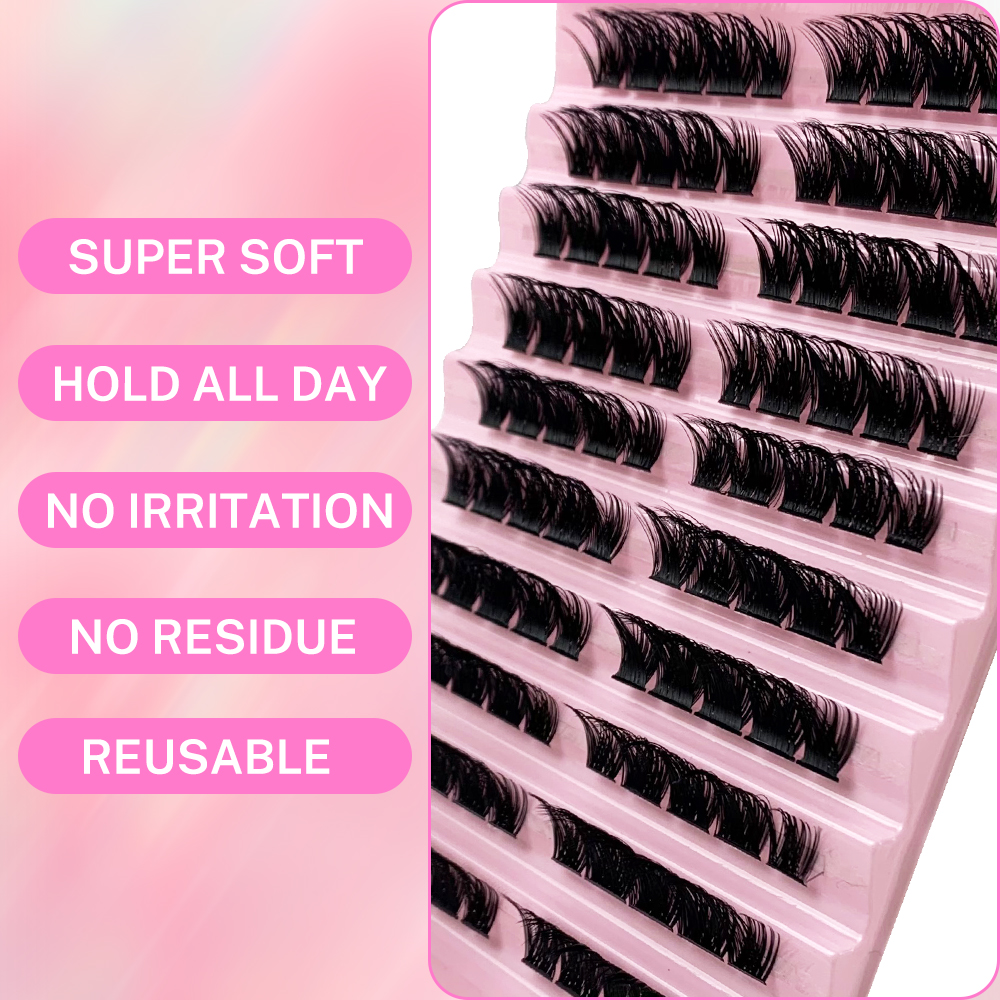 Mink Cluster Eyelash Extensions 100 Pcs Fluffy Soft DIY Individual Lashes Segmented Natural Long Self Adhesive Make Up Cilias (3)