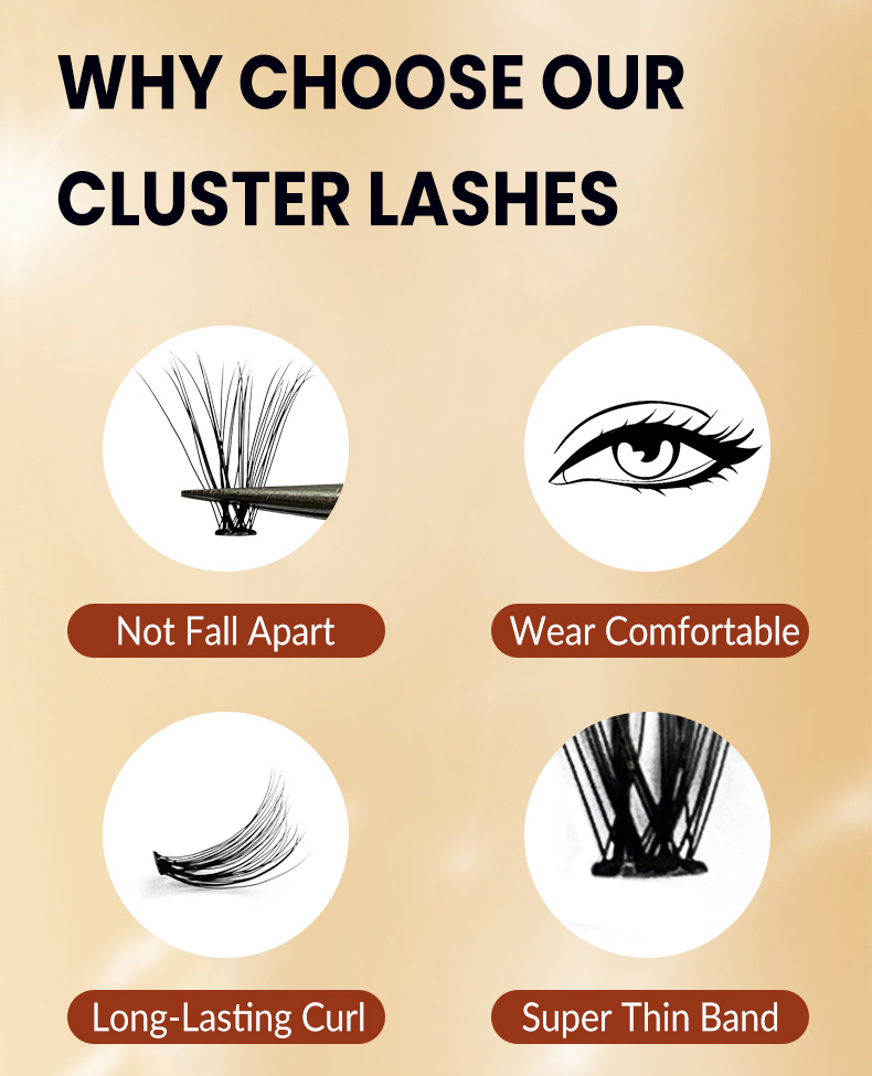 Cluster Lashes Free Shipping Individual Lashes Extensions 60 Clusters Wholesale 100% Human Fluffy 20D 12MM Segmented Make Up (5)
