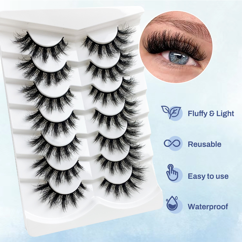 Hinarin Mink Fluffy Natural Long Eyelashes – Luxurious, Handmade, and Reusable (3)