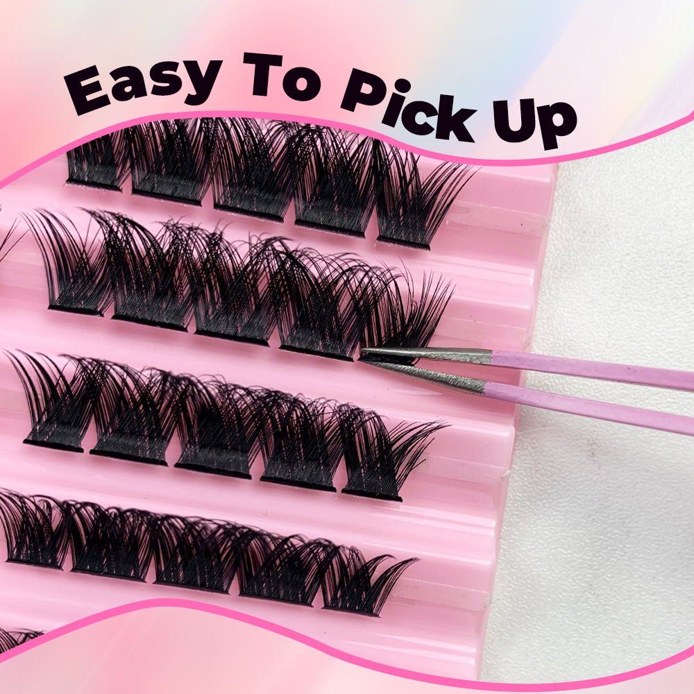 Mink Cluster Eyelash Extensions 100 Pcs Fluffy Soft DIY Individual Lashes Segmented Natural Long Self Adhesive Make Up Cilias (2)