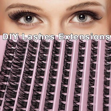 DIY Cluster Eyelashes 120 pcs Natural Individual Segmented False Natural Soft Easy To Operate Bundle Lashes Extensions For Women