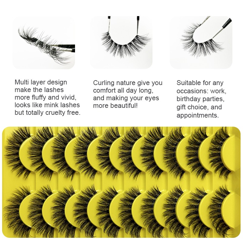 Mink 10 Pairs Natural Lashes Russian Volume Fluffy 3D Reusable Faux Cils Papillon Make Up Wispy Volume Strip Fake Eyelashes (4).jpg