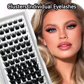 DIY Segmented Eyelashes Individual Cluster Lashes 12 Row Feather Fan Natural Soft False Bundles Volume Eyelashes Make Up