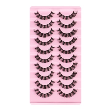 Russian Strip Eyelashes – 10 Pairs of Fluffy Handmade Mink 3D Volume Lashes