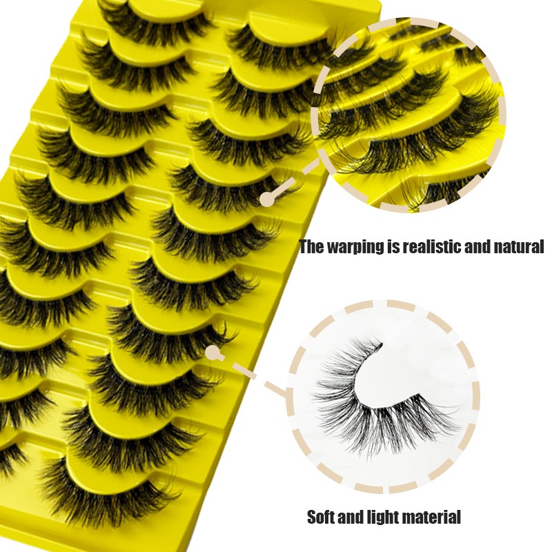 Mink 10 Pairs Natural Lashes Russian Volume Fluffy 3D Reusable Faux Cils Papillon Make Up Wispy Volume Strip Fake Eyelashes (3).jpg