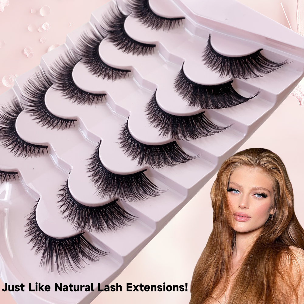Cat Eye Winged End Fake Eyelashes – 7 Pairs Fox Lashes (2)