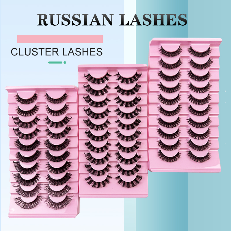 Russian Strip Eyelashes – 10 Pairs of Fluffy Handmade Mink 3D Volume Lashes (3)