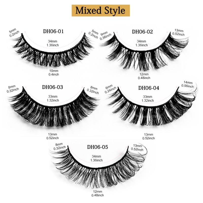 New Russian False Lashes – 10 Pairs, 3D Fluffy Volume, Reusable Mink Strip Eyelashes   (2)