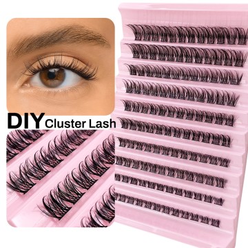 Natual Long Cluster False Eyelashes Soft Wispy 120 Pcs 8-16mm D Curl DIY Individual Fake Lashes Extension Women's Makeup Cilia