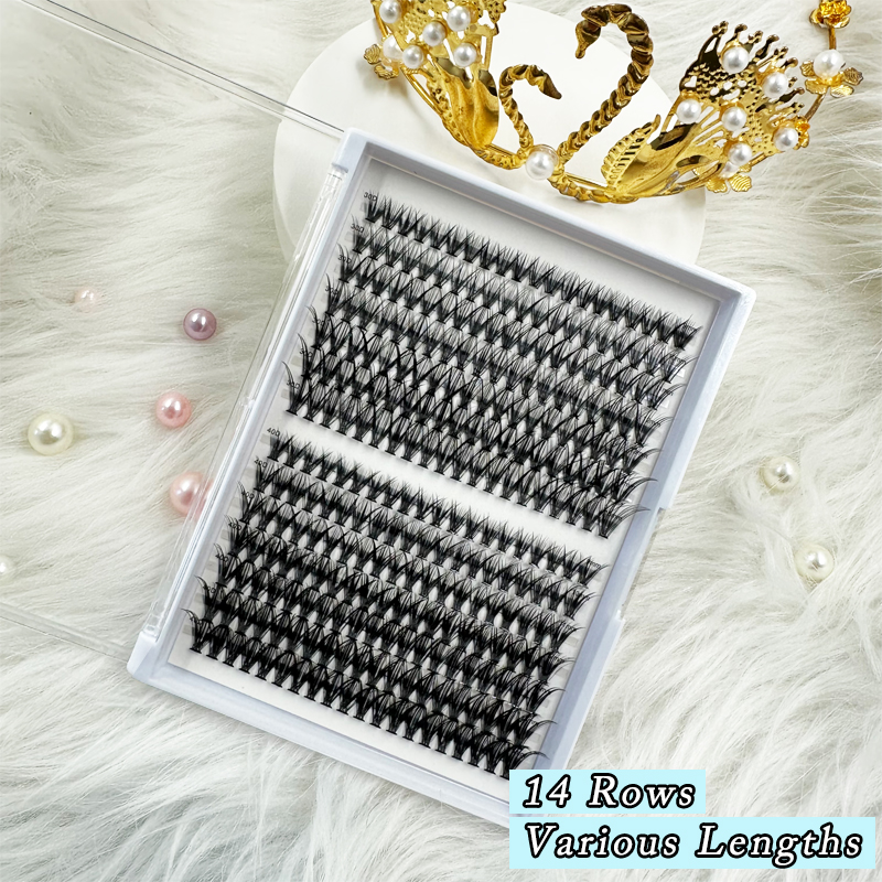 Cluster Kit Lashes 280 Pcs 30P 40P D Curl Individual Segmented Lashes Extensions DIY Natural Soft Reusable Make Up Tools (9)